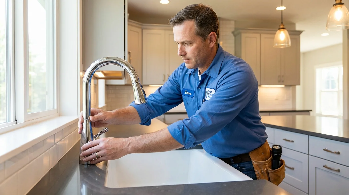 Kitchen faucet installation by Johns Plumbing LLC in Hydesville